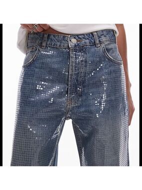 ALMOST FAMOUS EMBELLISHED (front only) Denim Mid Rise  Bootcut Jeans  sz 1 NWT